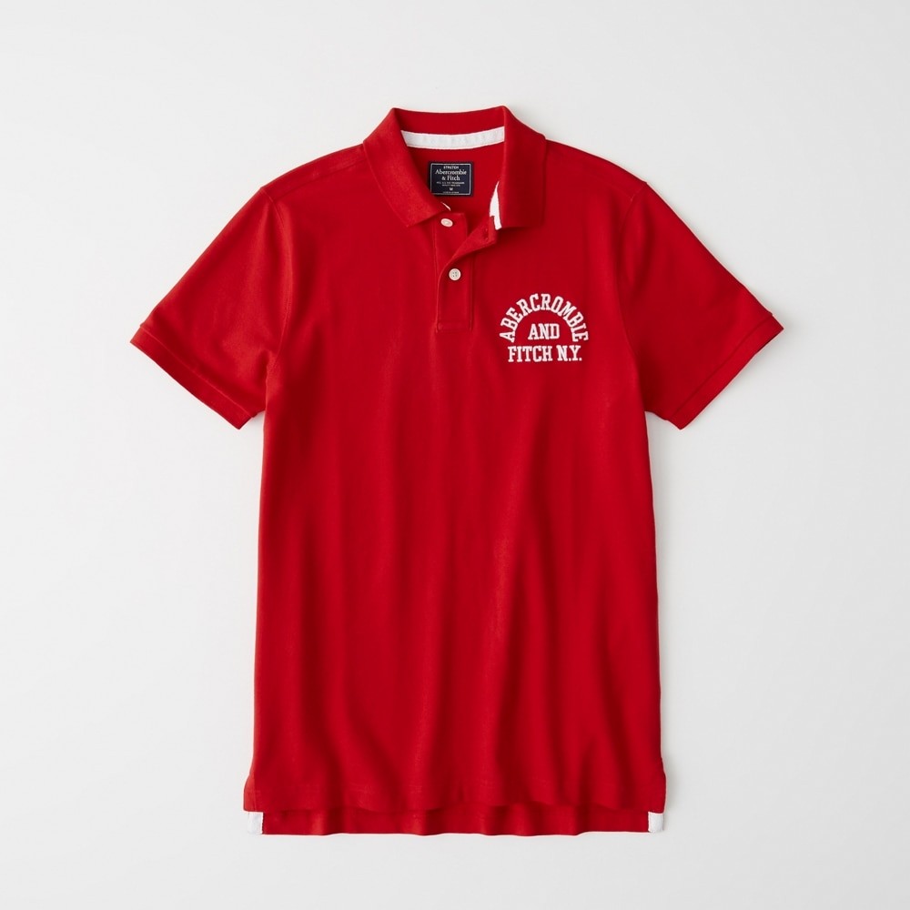 Hình Áo thun polo Abercrombie & Fitch AF-US-P44 Stretch Logo Polo Red