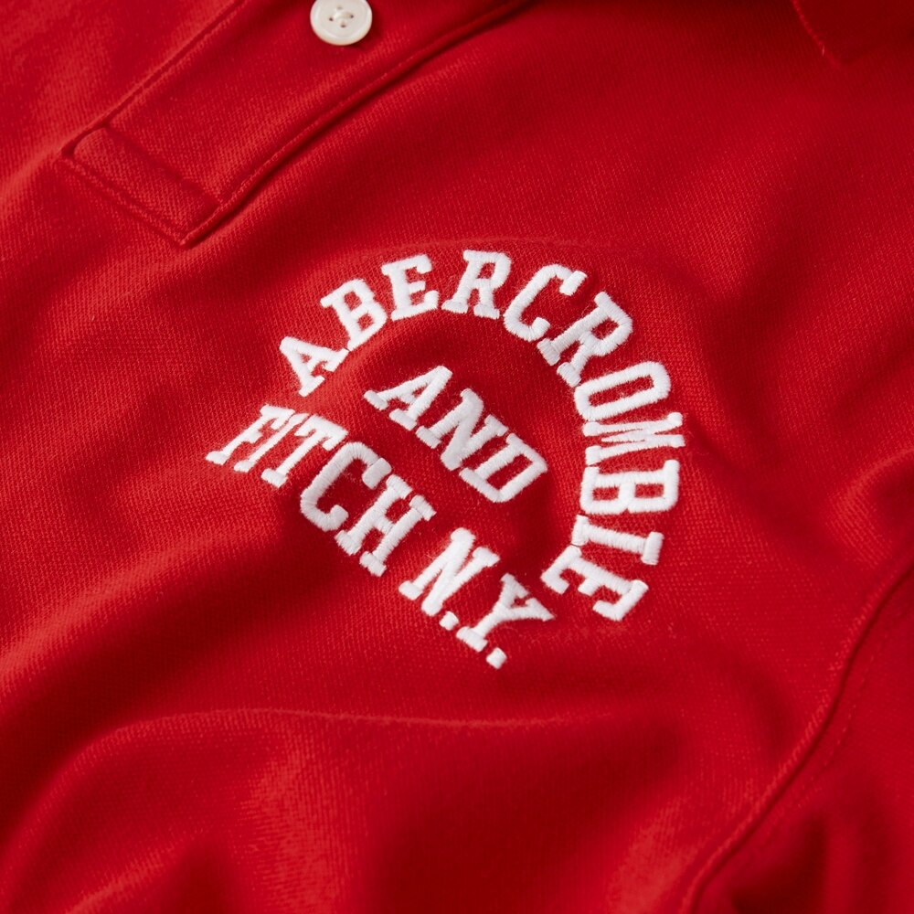 Hình Áo thun polo Abercrombie & Fitch AF-US-P44 Stretch Logo Polo Red