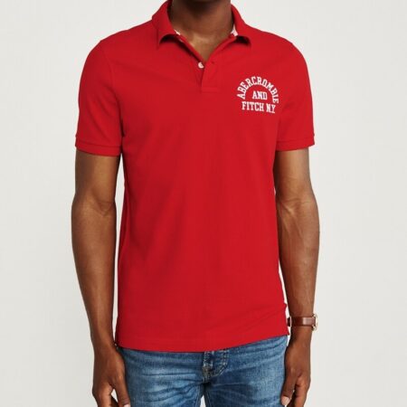 Hình Áo thun polo Abercrombie & Fitch AF-US-P44 Stretch Logo Polo Red