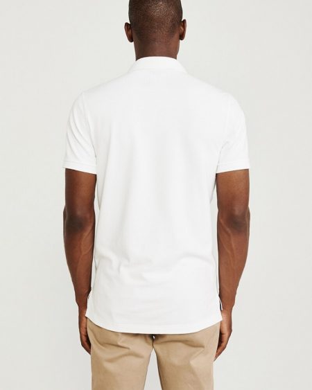 Hình Áo thun polo Abercrombie & Fitch AF-US-P45 Stretch Logo Polo White