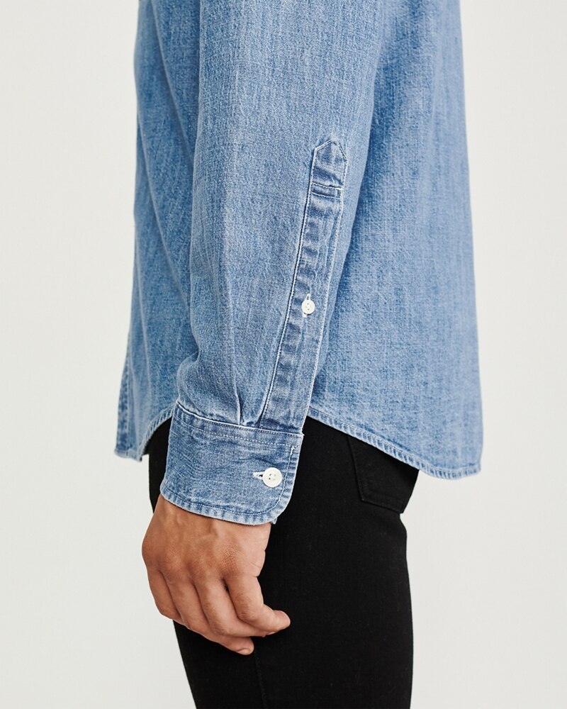 Áo sơmi nam Abercrombie & Fitch AF-US-SM90 One-Pocket Denim Shirt