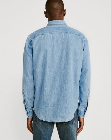 Hình Áo sơmi nam Abercrombie & Fitch AF-US-SM92 One-Pocket Denim Shirt