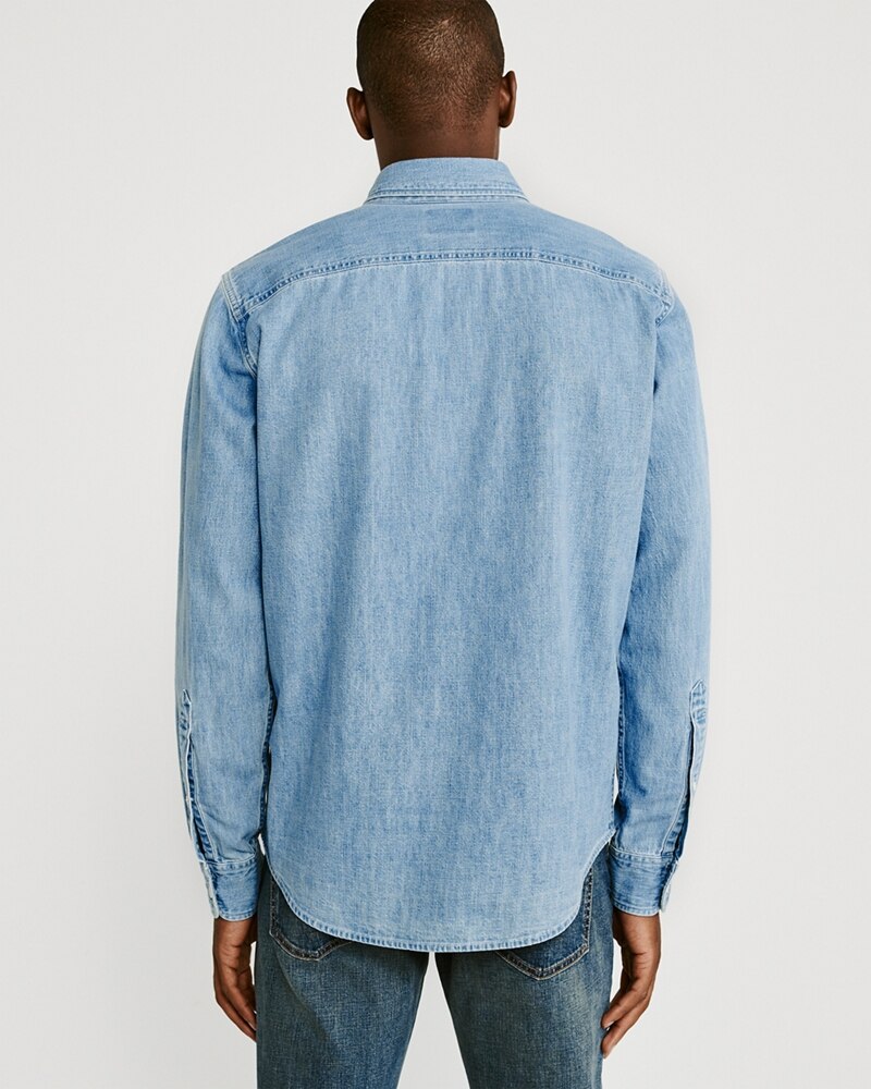 Áo sơmi nam Abercrombie & Fitch AF-US-SM92 One-Pocket Denim Shirt