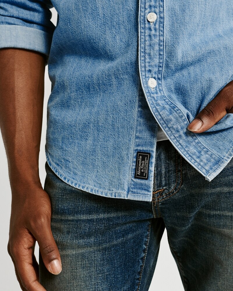 Áo sơmi nam Abercrombie & Fitch AF-US-SM92 One-Pocket Denim Shirt