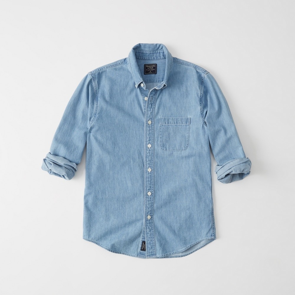 Hình Áo sơmi nam Abercrombie & Fitch AF-US-SM92 One-Pocket Denim Shirt