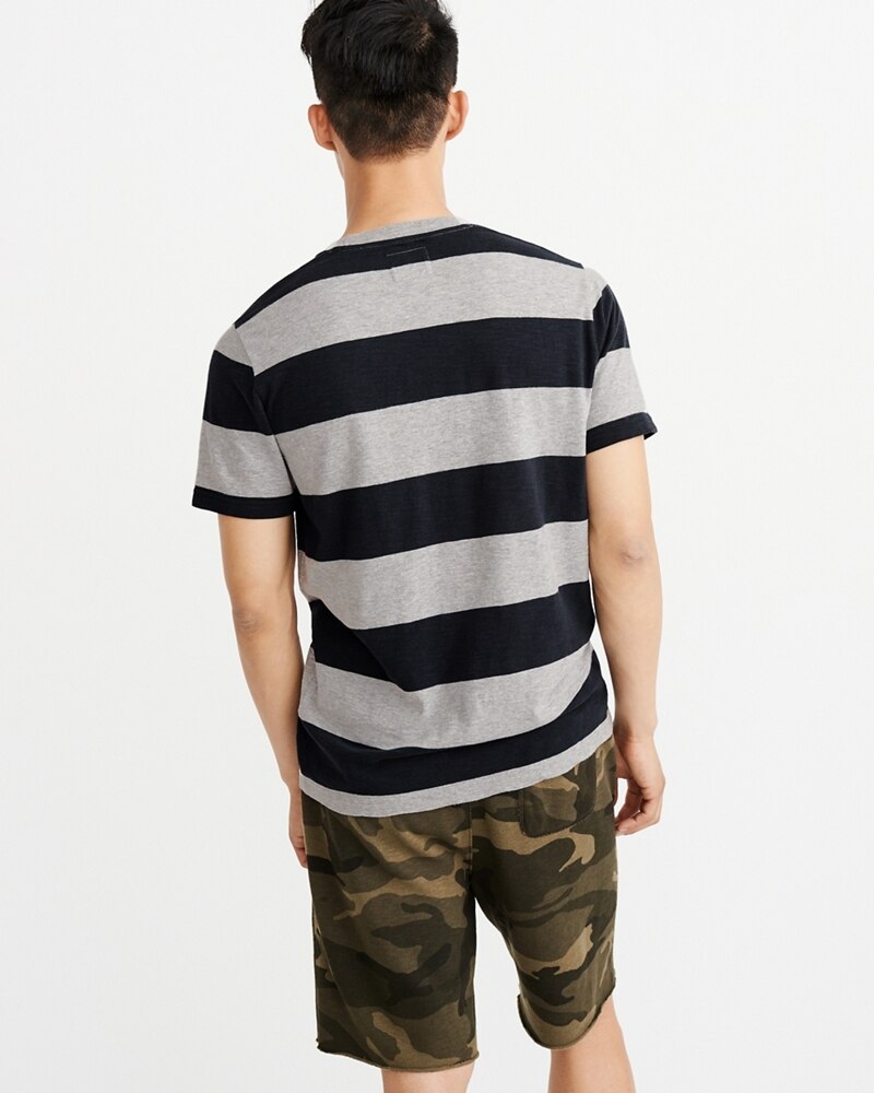 Hình Áo thun nam Abercrombie & Fitch AF-US-T35 STRIPED ICON POCKET TEE