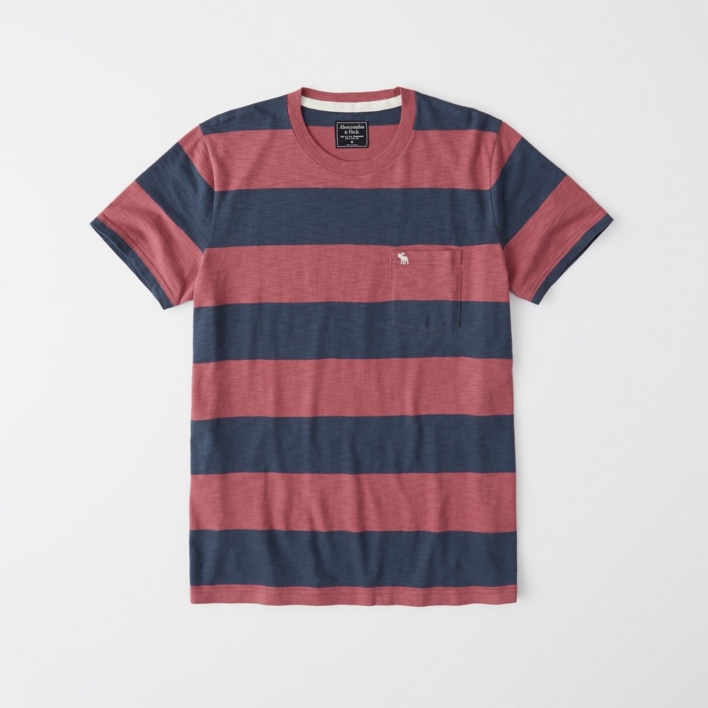 Hình Áo thun nam Abercrombie & Fitch AF-US-T36 STRIPED ICON POCKET TEE