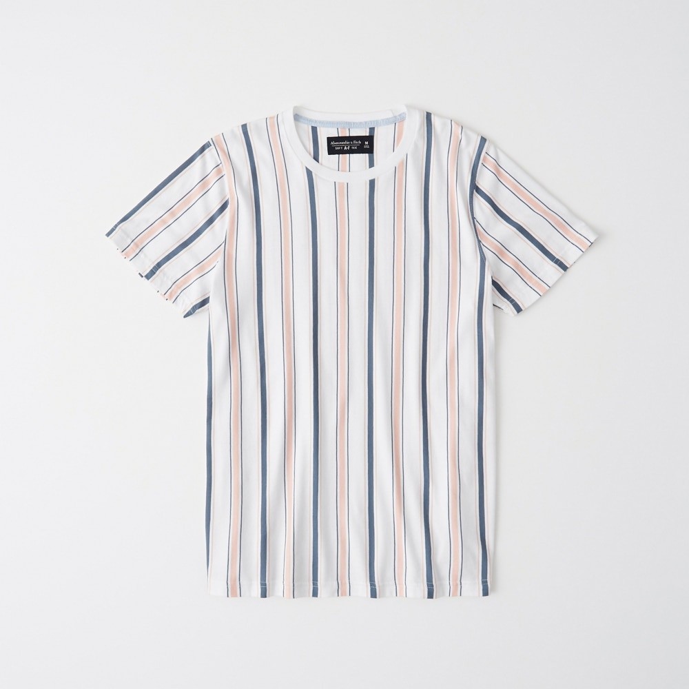 Hình Áo thun nam Abercrombie & Fitch AF-US-T39 Vertical Stripe Crew Tee