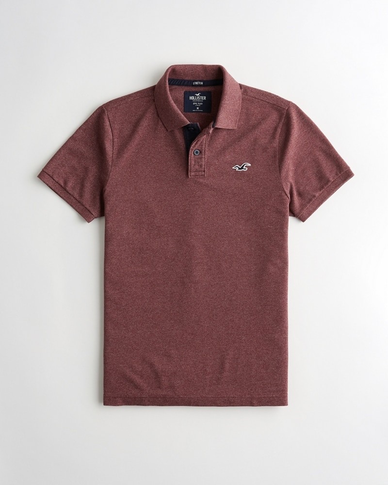 Hình Áo thun nam Hollister HCO-P215 Stretch Classic Fit Polo heather burgundy