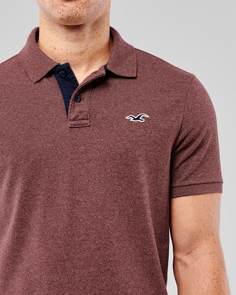 Hình Áo thun nam Hollister HCO-P215 Stretch Classic Fit Polo heather burgundy