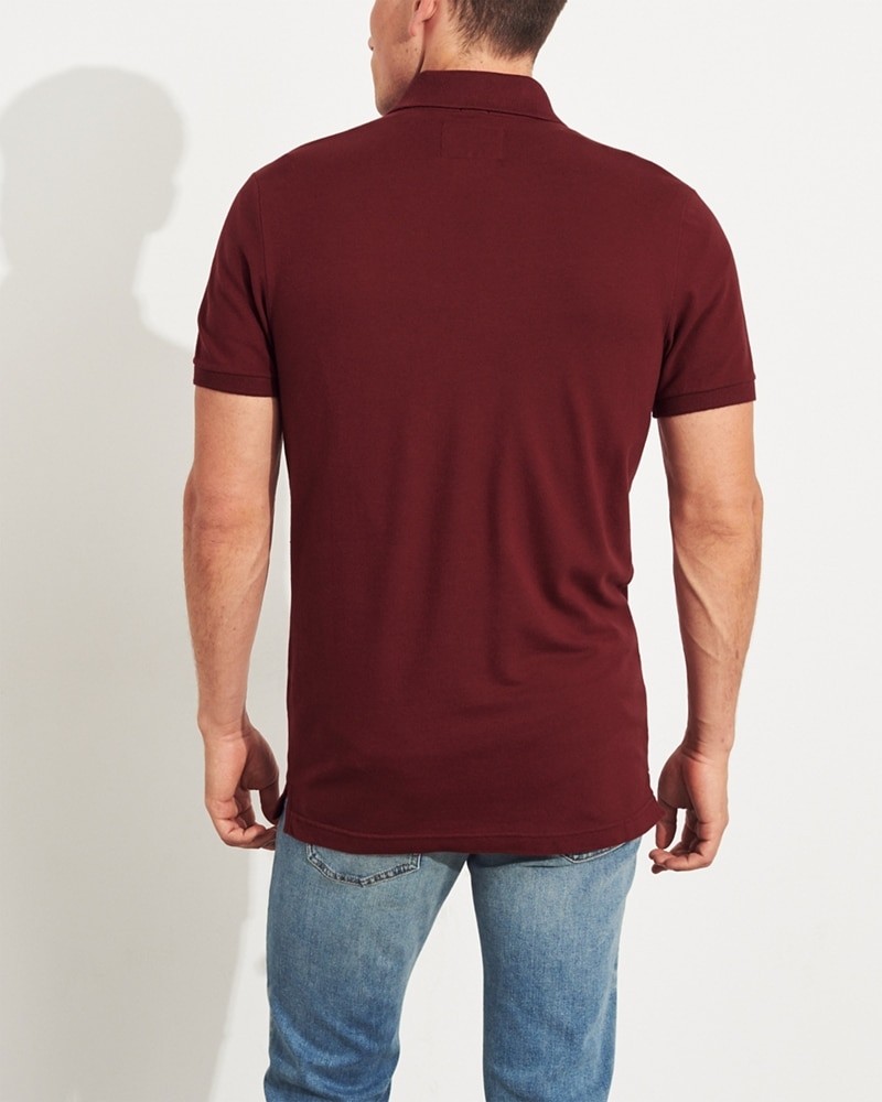 Hình Áo thun nam Hollister HCO-P217 Stretch Polo burgundy
