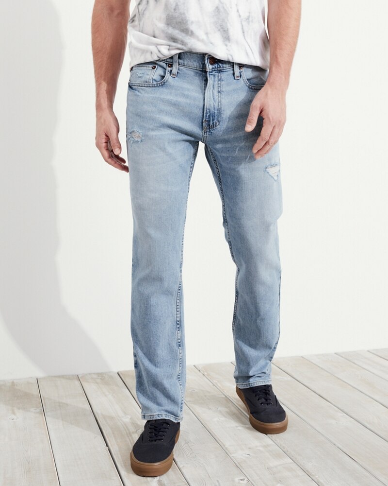 Hình Quần jean nam Hollister HCO-US-J24 Slim Straight super light wash