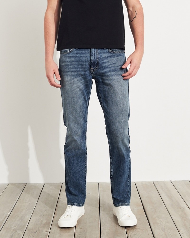 Hình Quần jean nam Hollister HCO-US-J25 Slim Straight light medium wash