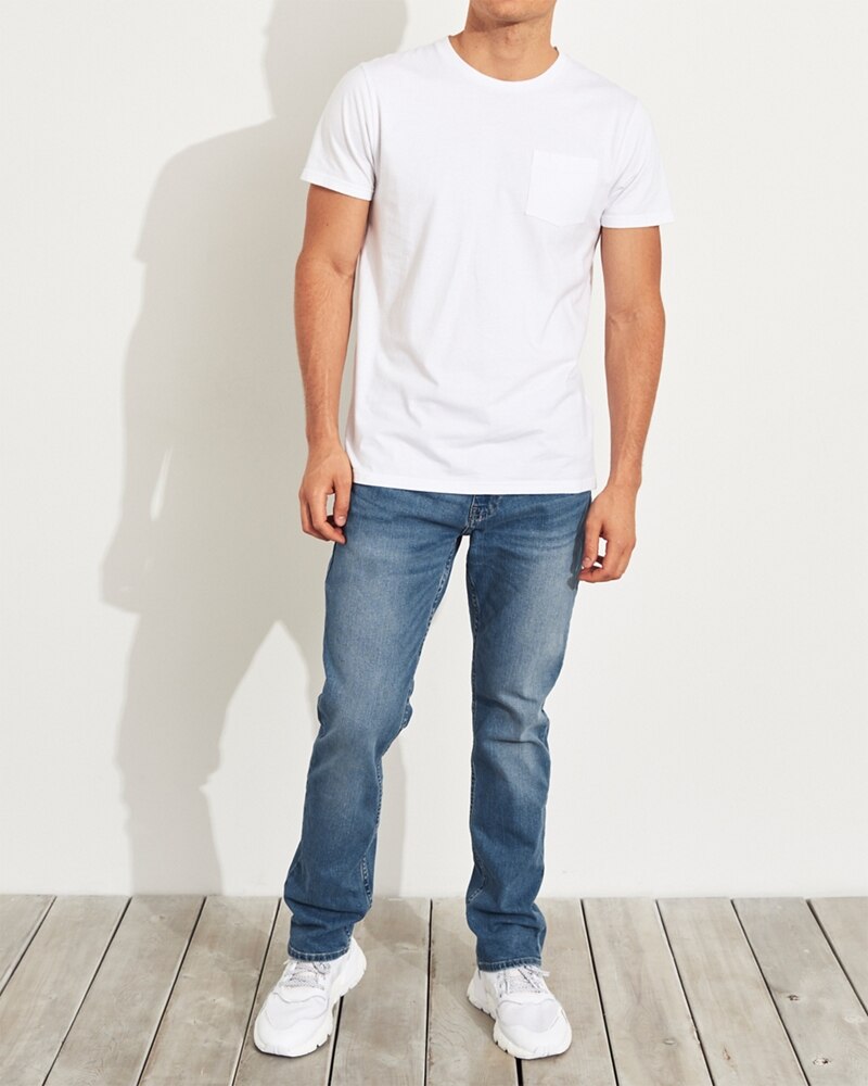 Hình Quần jean nam Hollister HCO-US-J27 Slim Straight bright medium wash
