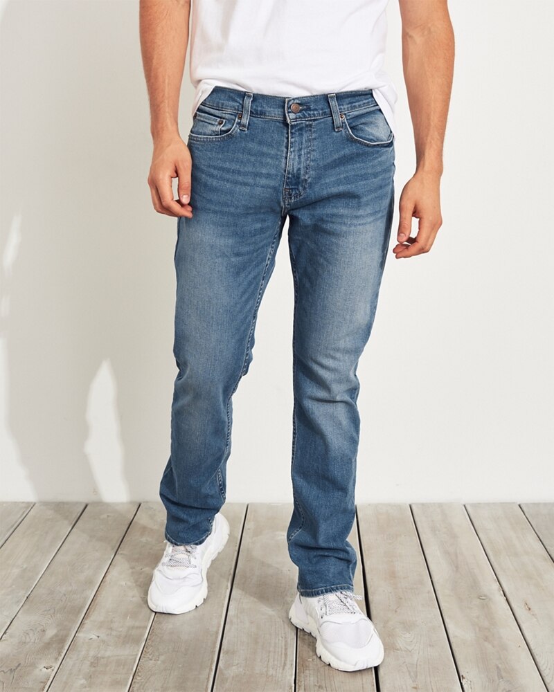Hình Quần jean nam Hollister HCO-US-J27 Slim Straight bright medium wash