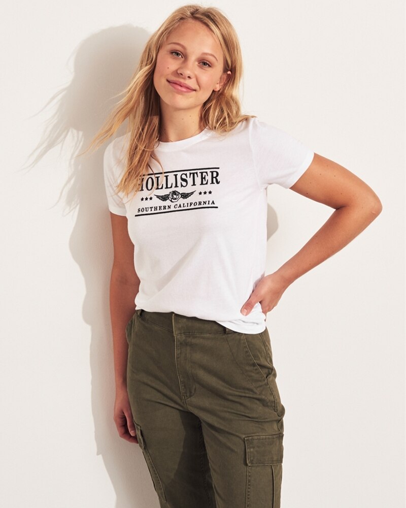 Hình Áo thun nữ Hollister HCO-US-NT09 Embroidered Graphic Tee