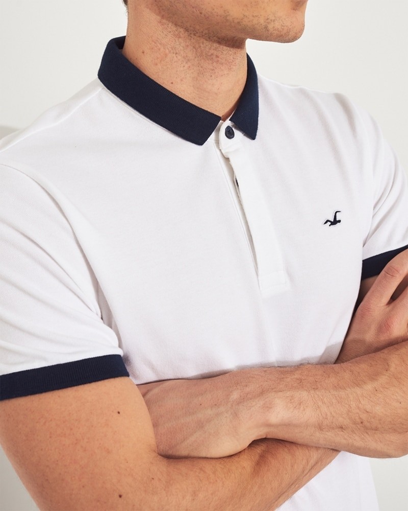 Hình Áo thun nam Hollister HCO-US-P04 Stretch Shrunken Collar Polo