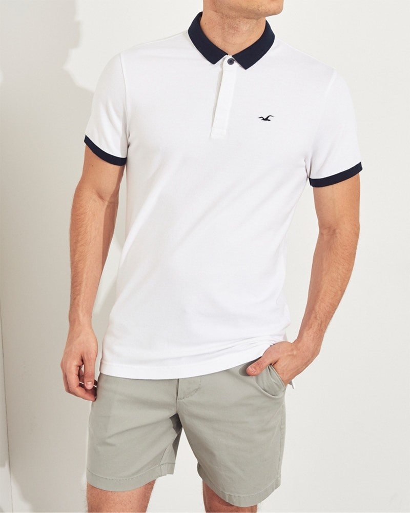 Hình Áo thun nam Hollister HCO-US-P04 Stretch Shrunken Collar Polo