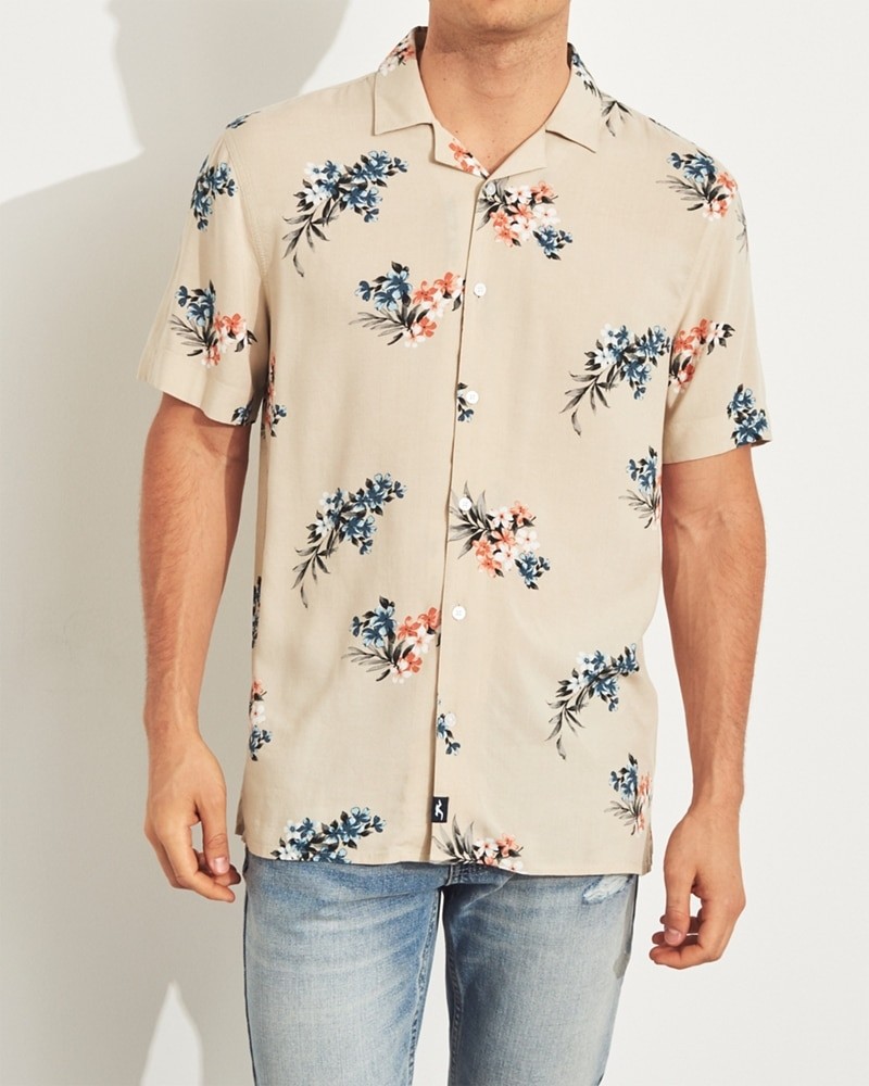 Hình Áo sơmi nam Hollister HCO-US-SM27 Short-Sleeve Pineapple Shirt