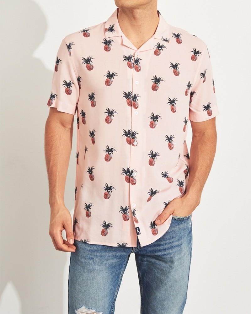 Hình Áo sơmi nam Hollister HCO-US-SM28 Short-Sleeve Pineapple Shirt