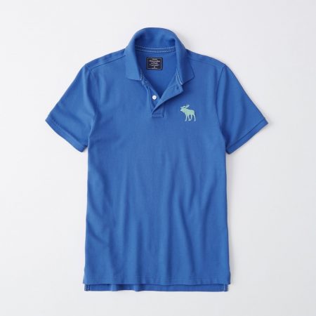 Hình Áo thun polo Abercrombie & Fitch AF-US-P46 Stretch Exploded Icon Blue Polo