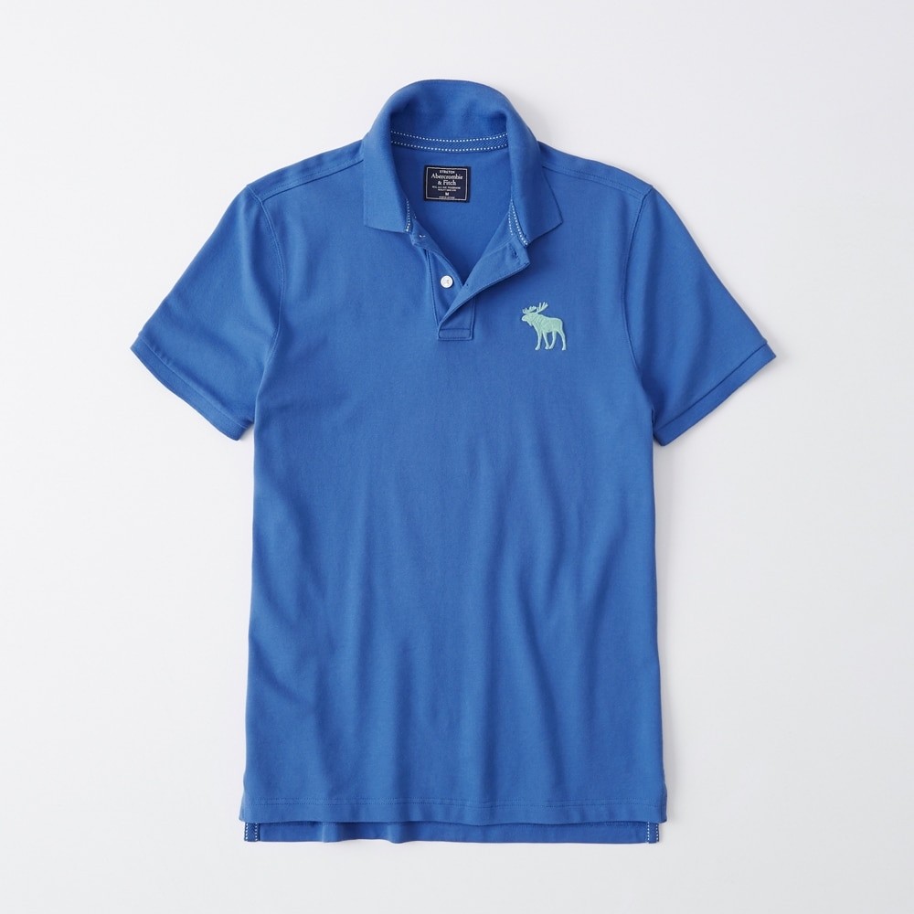 Hình Áo thun polo Abercrombie & Fitch AF-US-P46 Stretch Exploded Icon Blue Polo