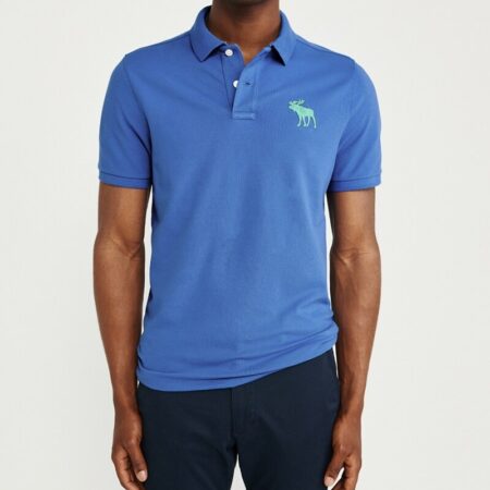 Hình Áo thun polo Abercrombie & Fitch AF-US-P46 Stretch Exploded Icon Blue Polo