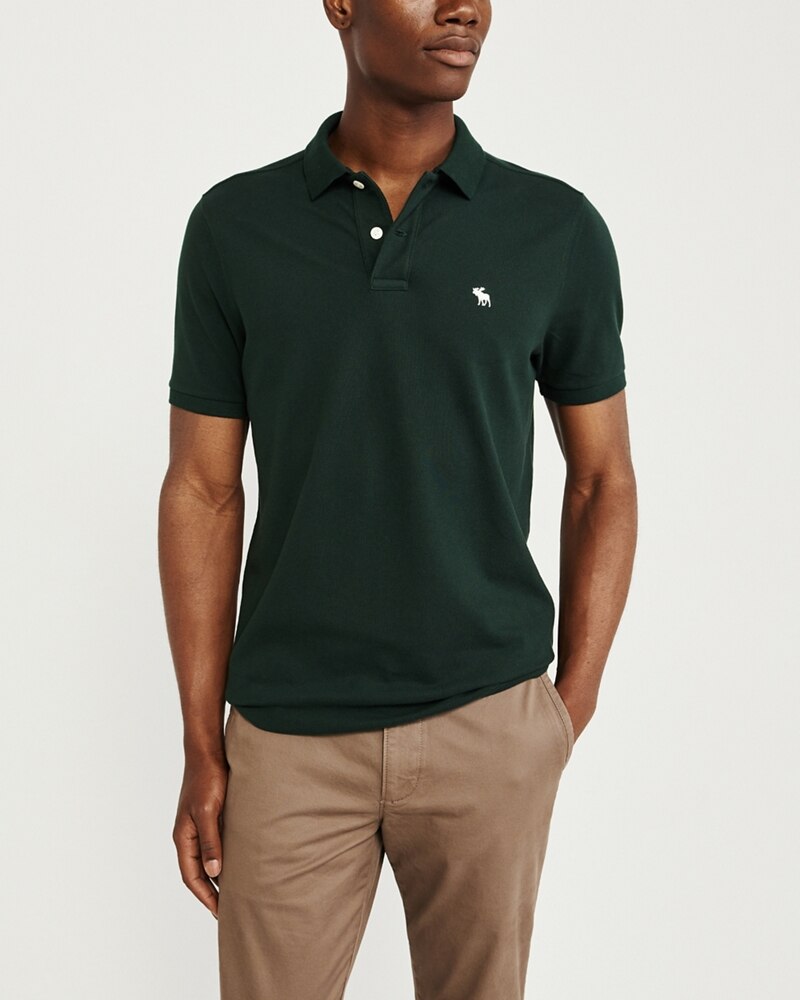 Hình Áo thun polo Abercrombie & Fitch AF-US-P56 Stretch Icon Polo Dark Green