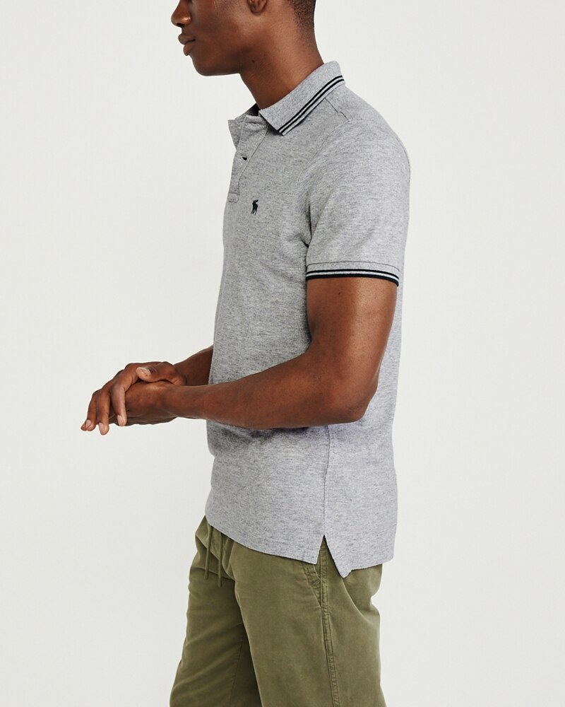 Hình Áo thun polo Abercrombie & Fitch AF-US-P57 Stretch Icon Polo Grey