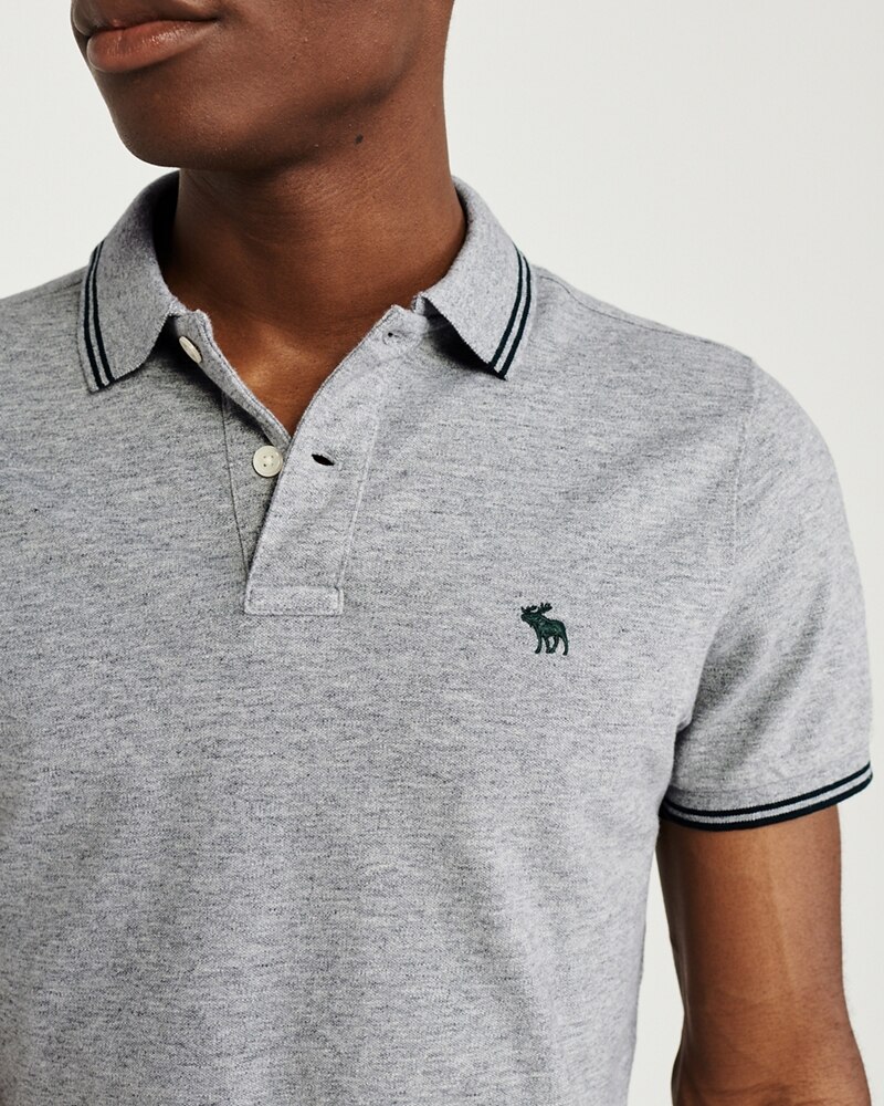 Hình Áo thun polo Abercrombie & Fitch AF-US-P57 Stretch Icon Polo Grey