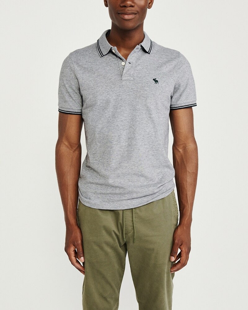 Hình Áo thun polo Abercrombie & Fitch AF-US-P57 Stretch Icon Polo Grey