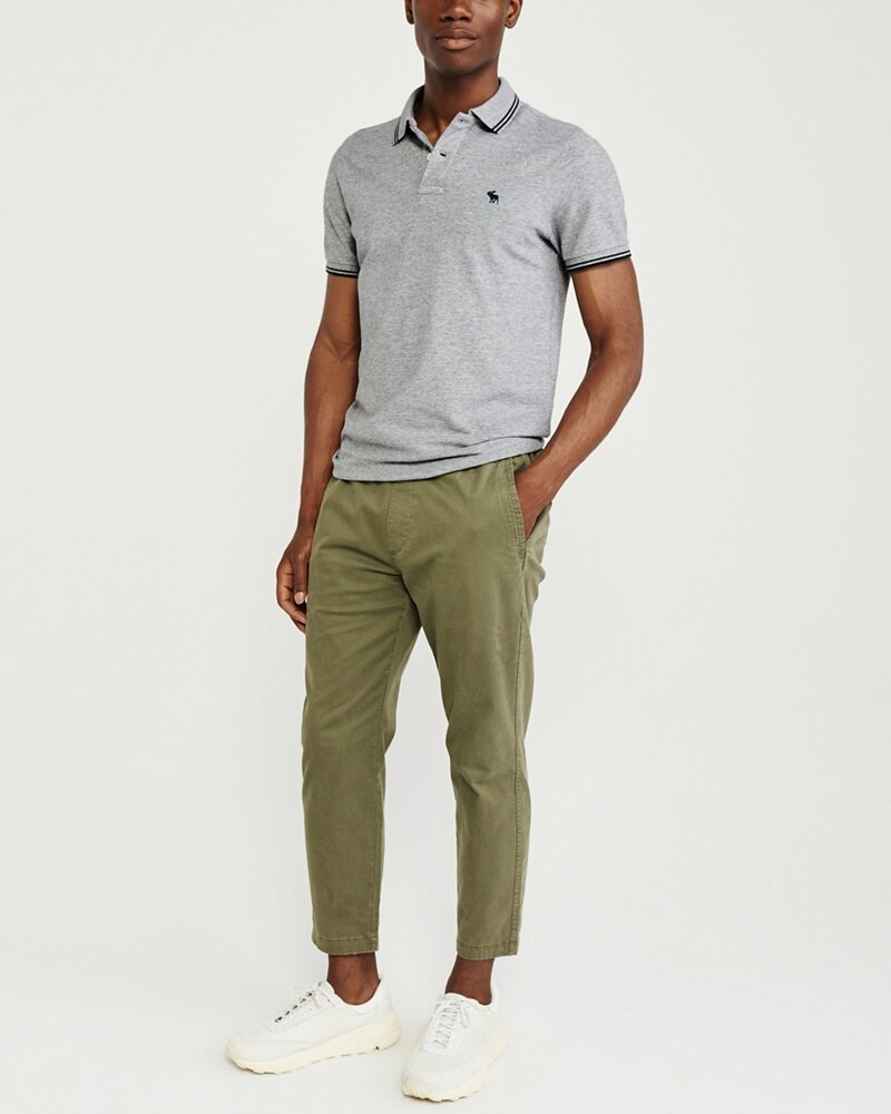 Hình Áo thun polo Abercrombie & Fitch AF-US-P57 Stretch Icon Polo Grey