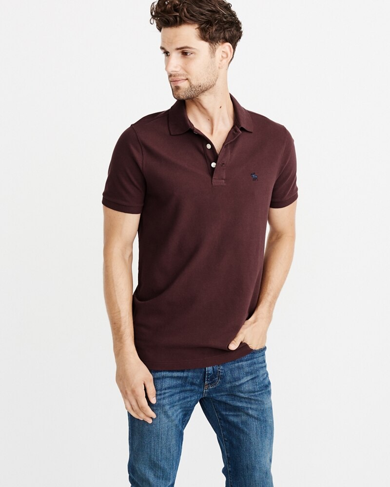 Hình Áo thun polo Abercrombie & Fitch AF-US-P60 Stretch Icon Polo Burgundy