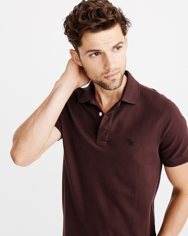 Hình Áo thun polo Abercrombie & Fitch AF-US-P60 Stretch Icon Polo Burgundy