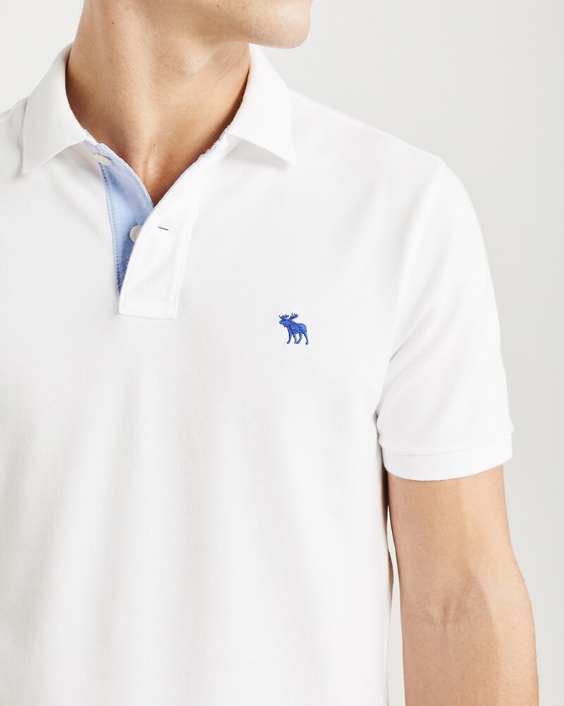 Hình Áo thun polo Abercrombie & Fitch AF-US-P61 Stretch Icon Polo White