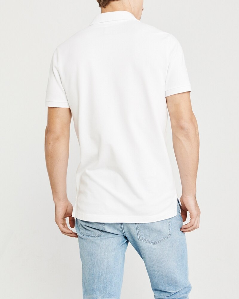 Hình Áo thun polo Abercrombie & Fitch AF-US-P61 Stretch Icon Polo White