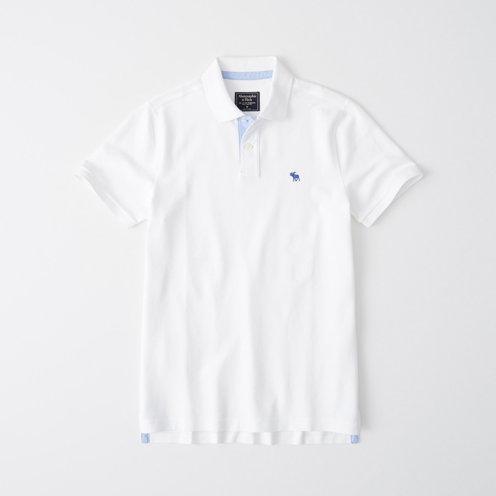 Hình Áo thun polo Abercrombie & Fitch AF-US-P61 Stretch Icon Polo White