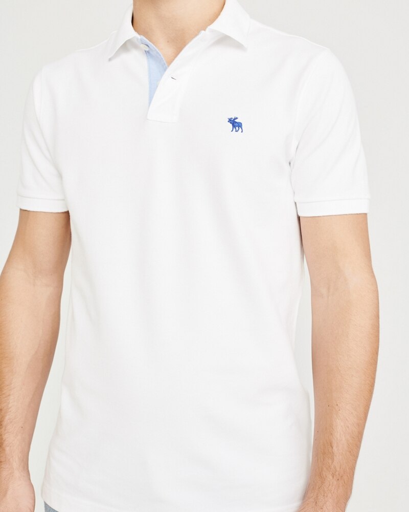Hình Áo thun polo Abercrombie & Fitch AF-US-P61 Stretch Icon Polo White