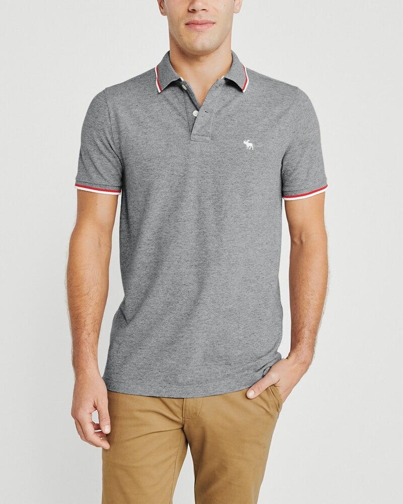 Hình Áo thun polo Abercrombie & Fitch AF-US-P64 Tipped Icon Stretch Polo