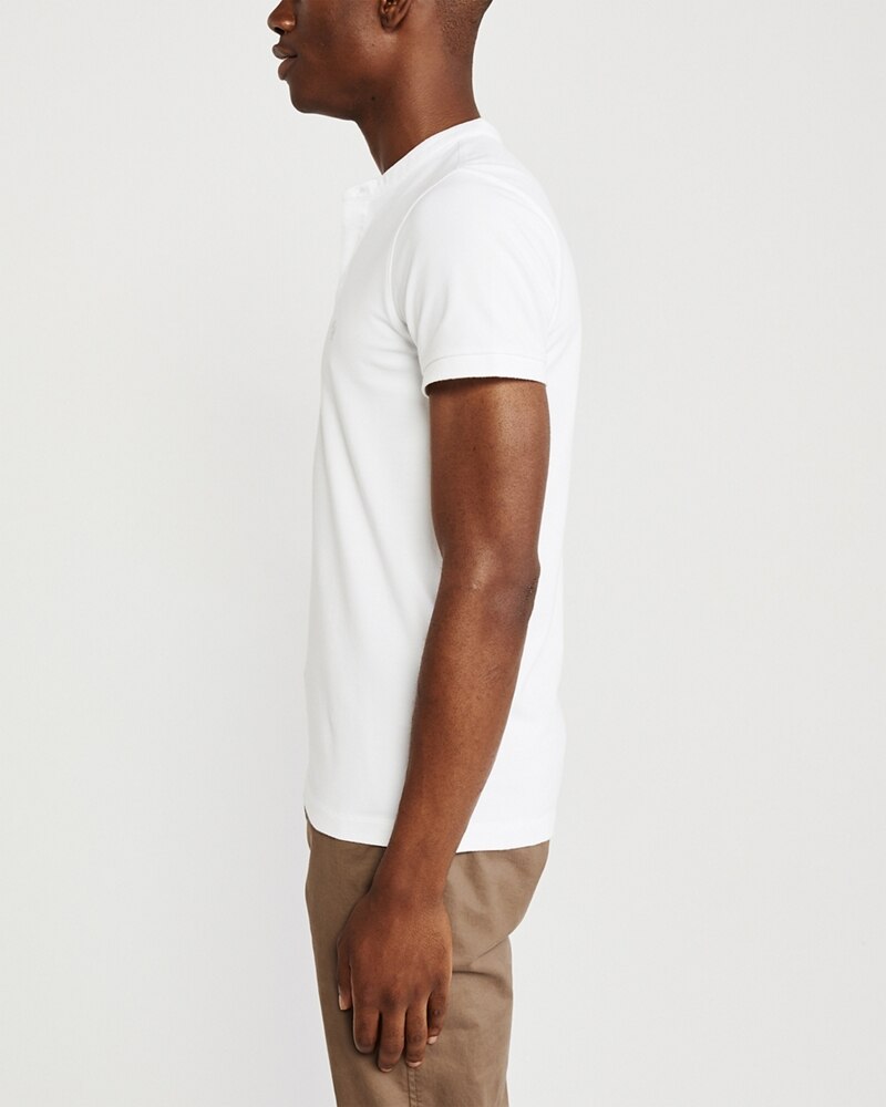 Hình Áo thun polo Abercrombie & Fitch AF-US-P67 Super Slim Banded Polo White