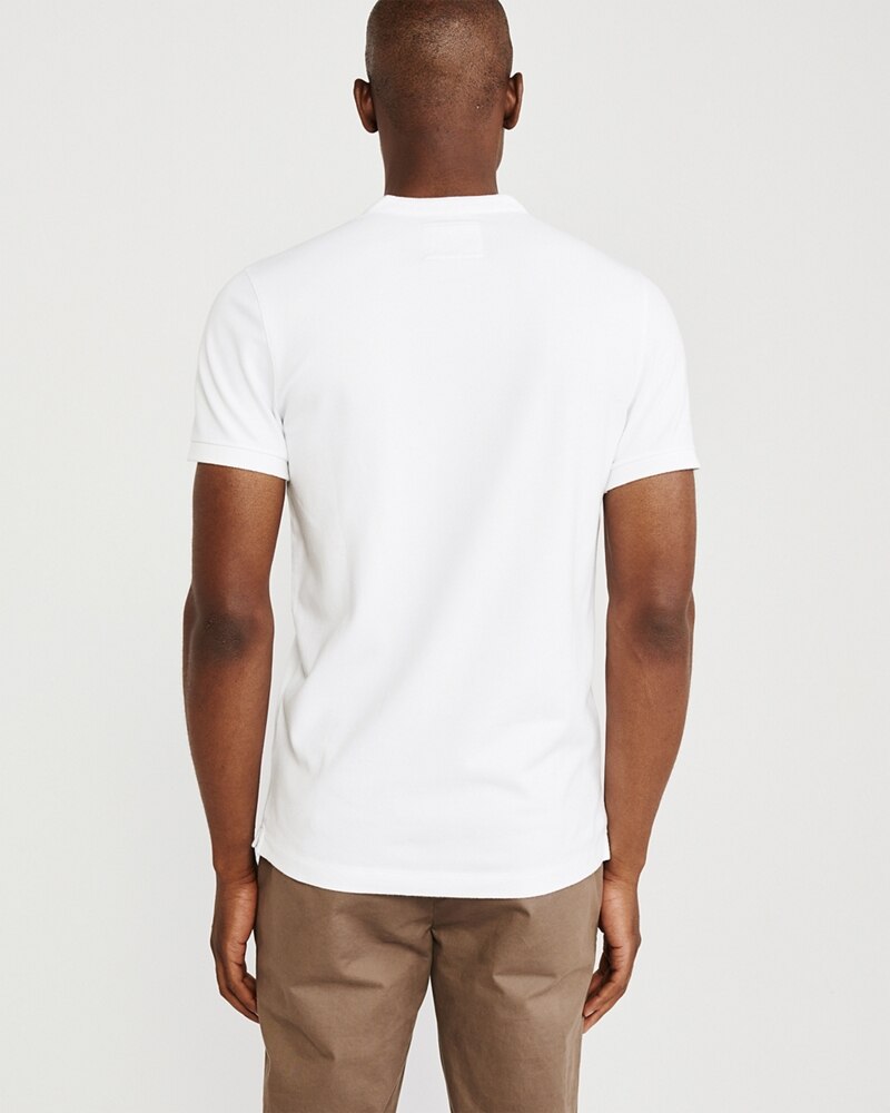 Hình Áo thun polo Abercrombie & Fitch AF-US-P67 Super Slim Banded Polo White