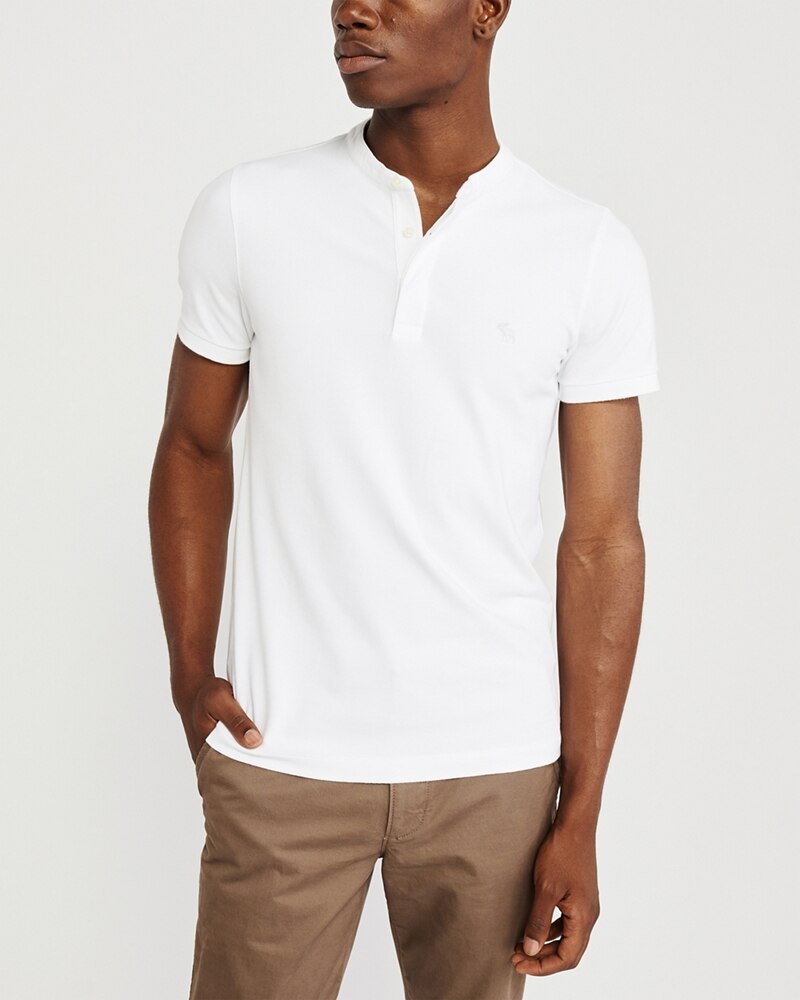 Hình Áo thun polo Abercrombie & Fitch AF-US-P67 Super Slim Banded Polo White