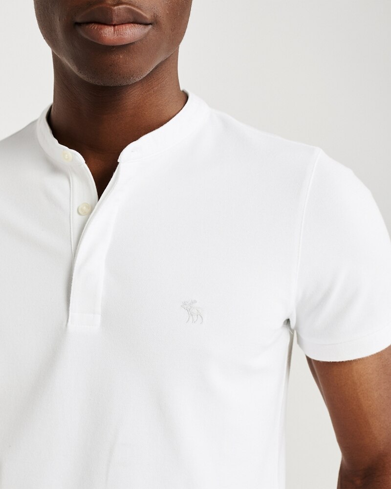 Hình Áo thun polo Abercrombie & Fitch AF-US-P67 Super Slim Banded Polo White