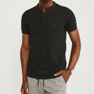 Hình Áo thun polo Abercrombie & Fitch AF-US-P68 Super Slim Banded Polo Black