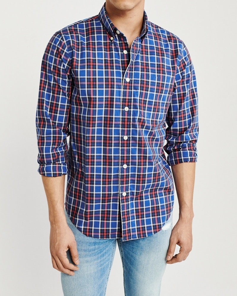 Hình Áo sơmi nam Abercrombie & Fitch AF-US-SM95 Plaid Poplin Shirt