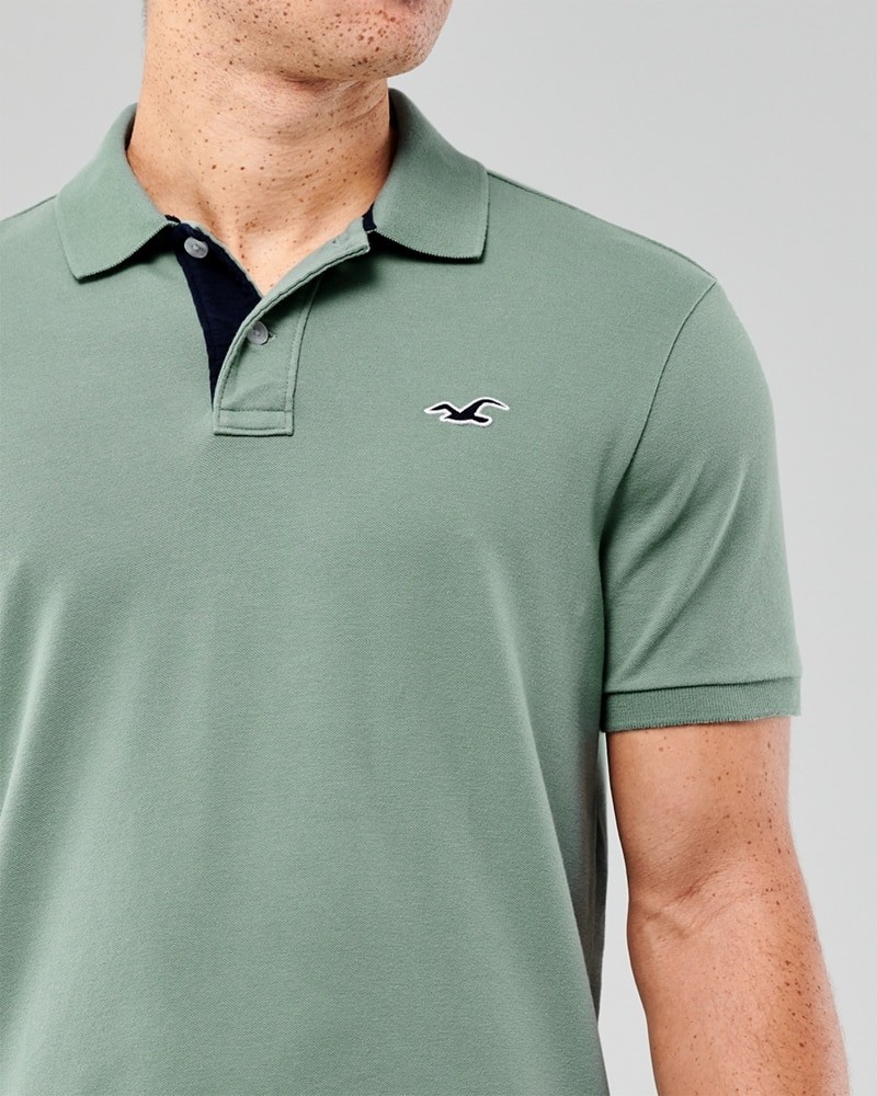 Hình Áo thun nam Hollister HCO-P219 Stretch Polo light olive