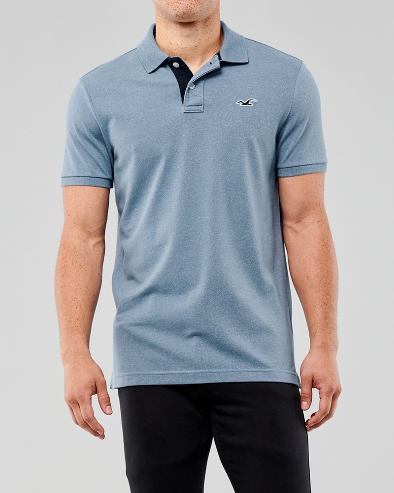 Hình Áo thun nam Hollister HCO-P220 Stretch Polo heather blue