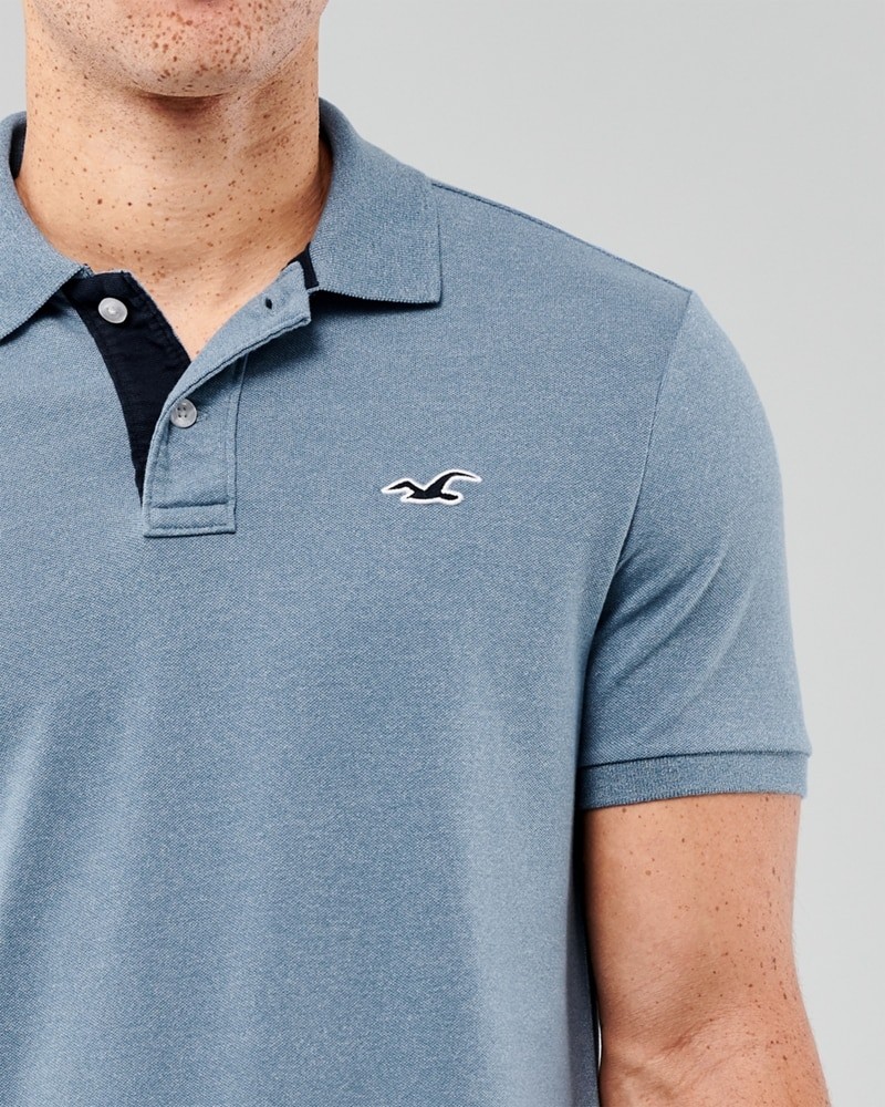Hình Áo thun nam Hollister HCO-P220 Stretch Polo heather blue