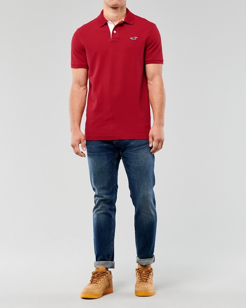 Hình Áo thun nam Hollister HCO-P222 Stretch Polo Red