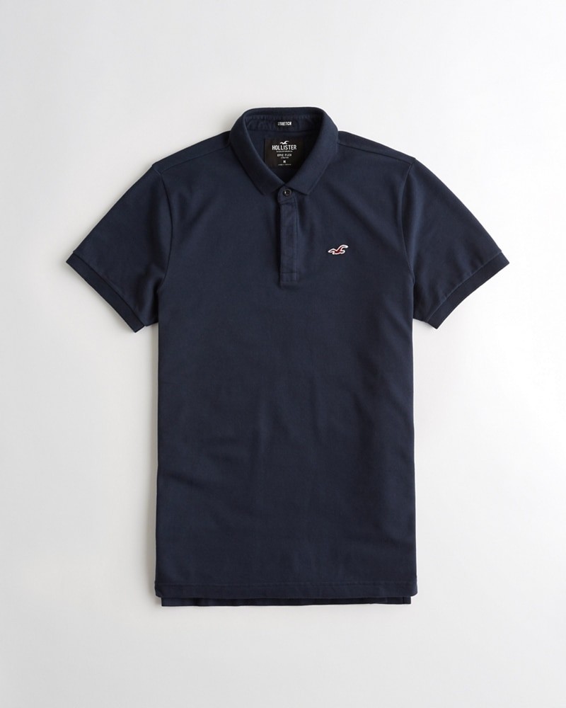 Hình Áo thun nam Hollister HCO-P224 Stretch Shrunken Collar Slim Fit Polo